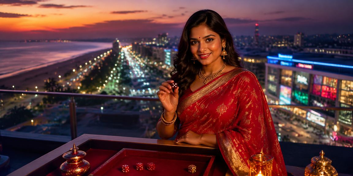 VIP player celebrating with chips at Chennai Marina Beach