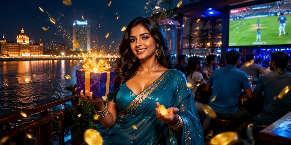 Indian woman enjoying live casino betting on mobile during cricket match