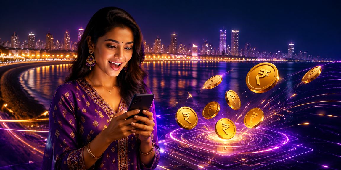Player making deposit using mobile payment methods on Mumbai Marine Drive